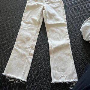 Cream/Khaki Zara Flare Jeans Crop Size 4